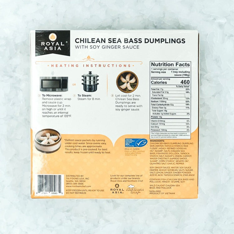 Chilean Sea Bass Dumpling with Soy Ginger Sauce 7oz