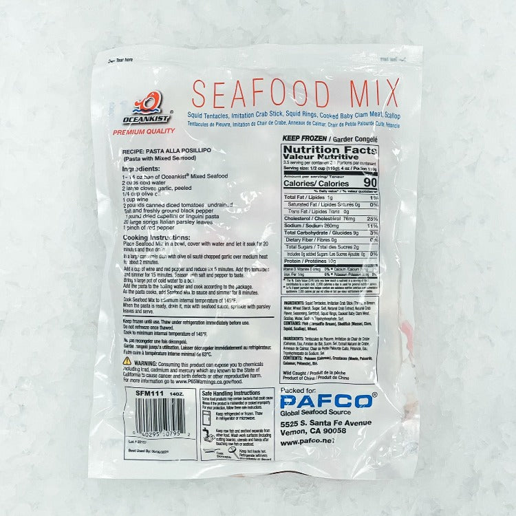 Nutritional Information and Recipe for OceanKist Premium Quality Seafood Mix